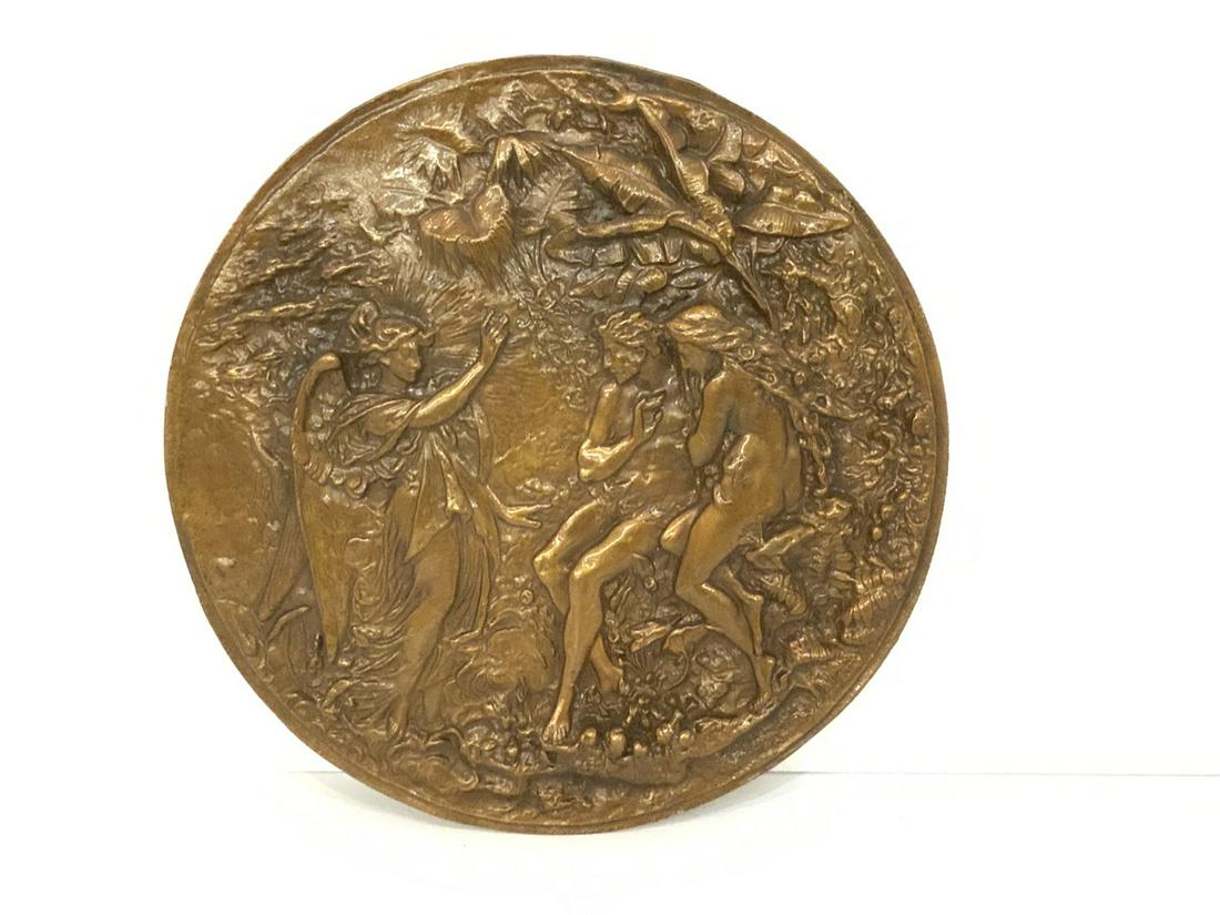 Bronze High Relief Adam And Eve Plaque (1 of 5)
