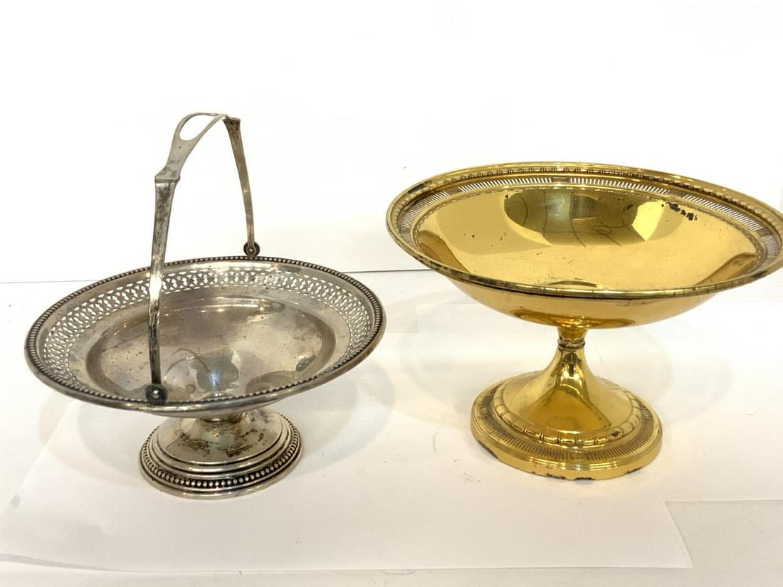 Weighted Sterling Silver Bowl And Basket (1 of 4)