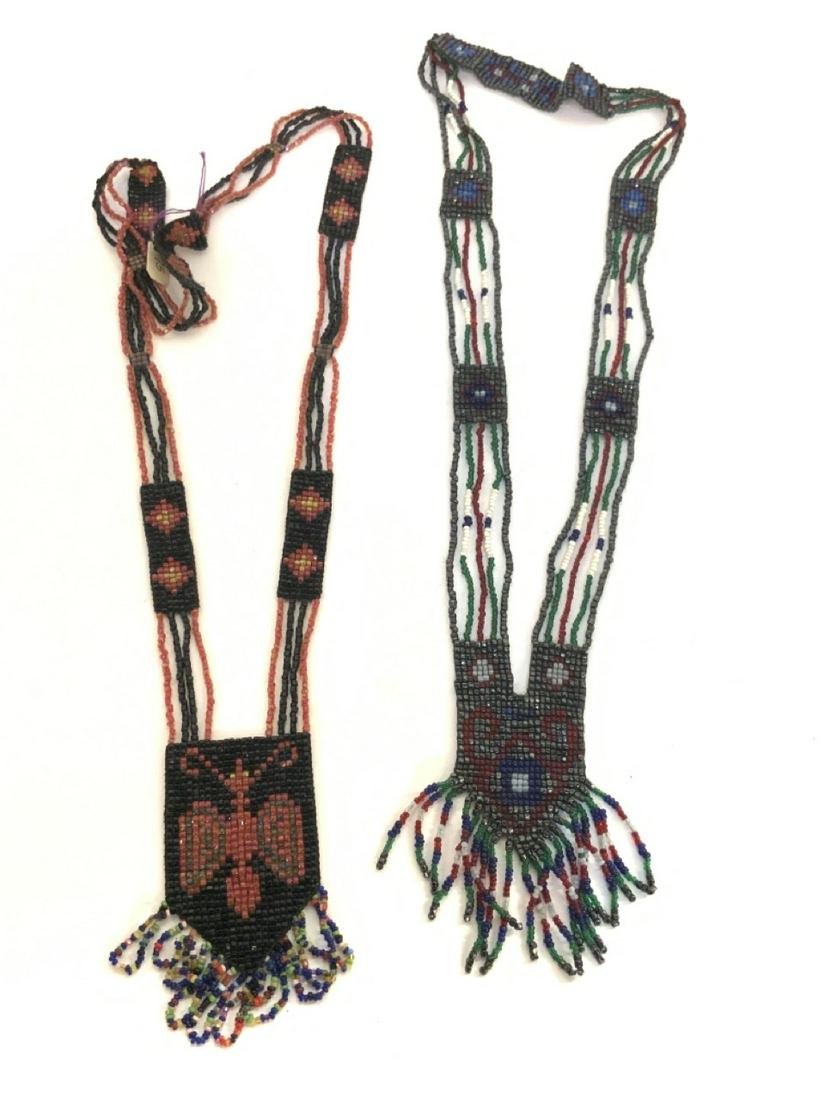 Two Vintage Beaded Glass Mesh Necklaces (1 of 3)