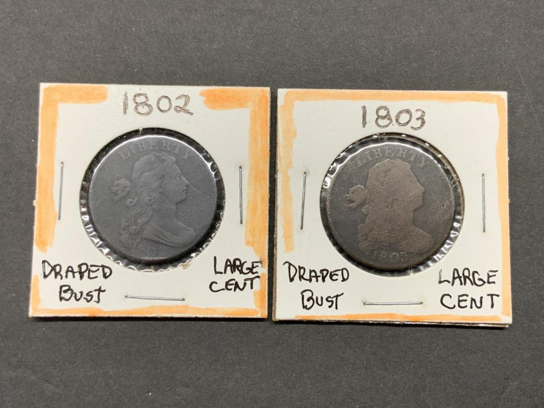 Lot of 2 Large One Cent Coins (1802-1803) (1 of 3)