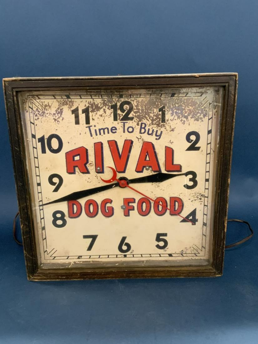 Vintage Advertising Rival Dog Food Clock (1 of 4)