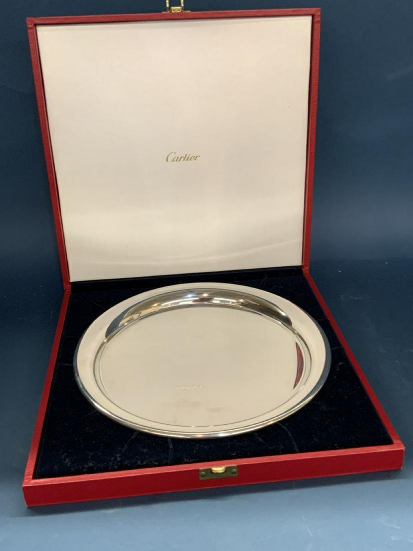 Cartier pewter tray with case 11 inch diameter (1 of 4)