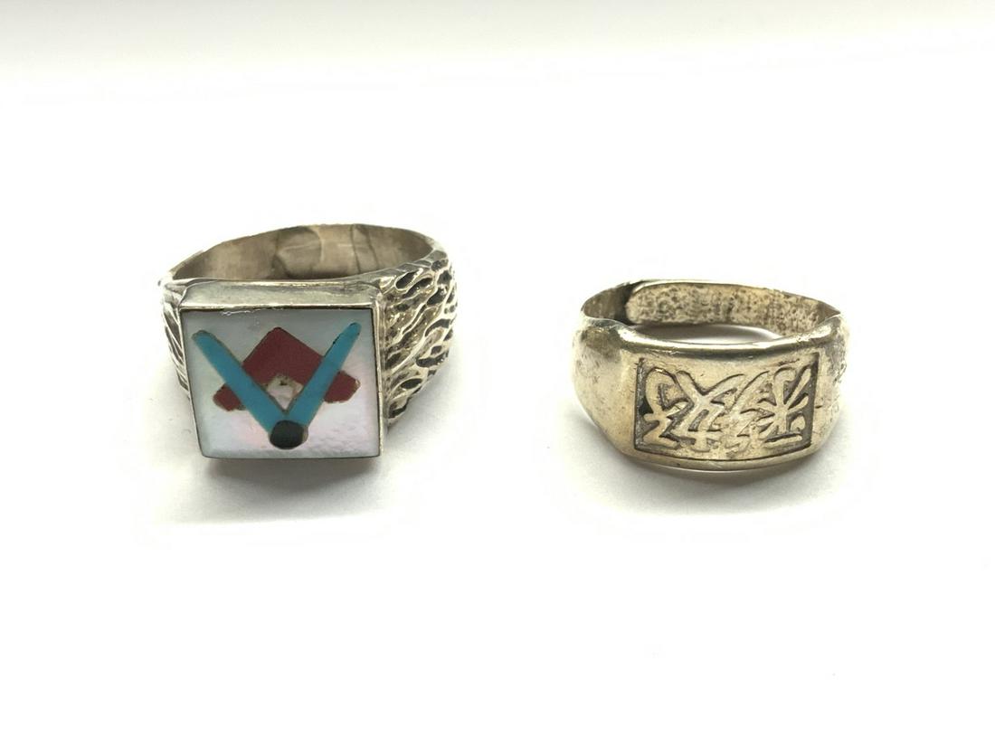Two (2) Vintage Men's Sterling Silver Rings (1 of 3)