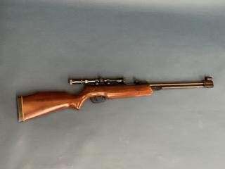 Single Shot Pellet Gun w/ Scope: Serial #: S334501 Stock Material: Walnut Action: Break Action Compression Magazine Type: Single Shot Manufactured: Made in Shanghai, China The Break Action Pellet Rifle is a great rifle for target sho