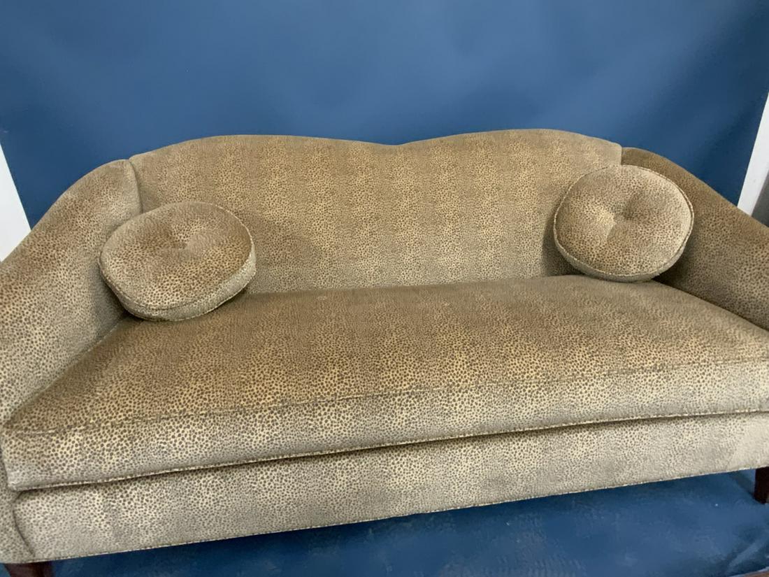 Ethan Allen Cheetah Print Sofa: Ethan Allen "Cheetah" print sofa with pillows. Pristine condition. DimensionsL 34" X 74" X 35"
