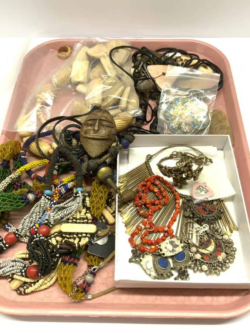 Estate Jewelry Lot: Estate jewelry lot. African beadwork, bone etc.