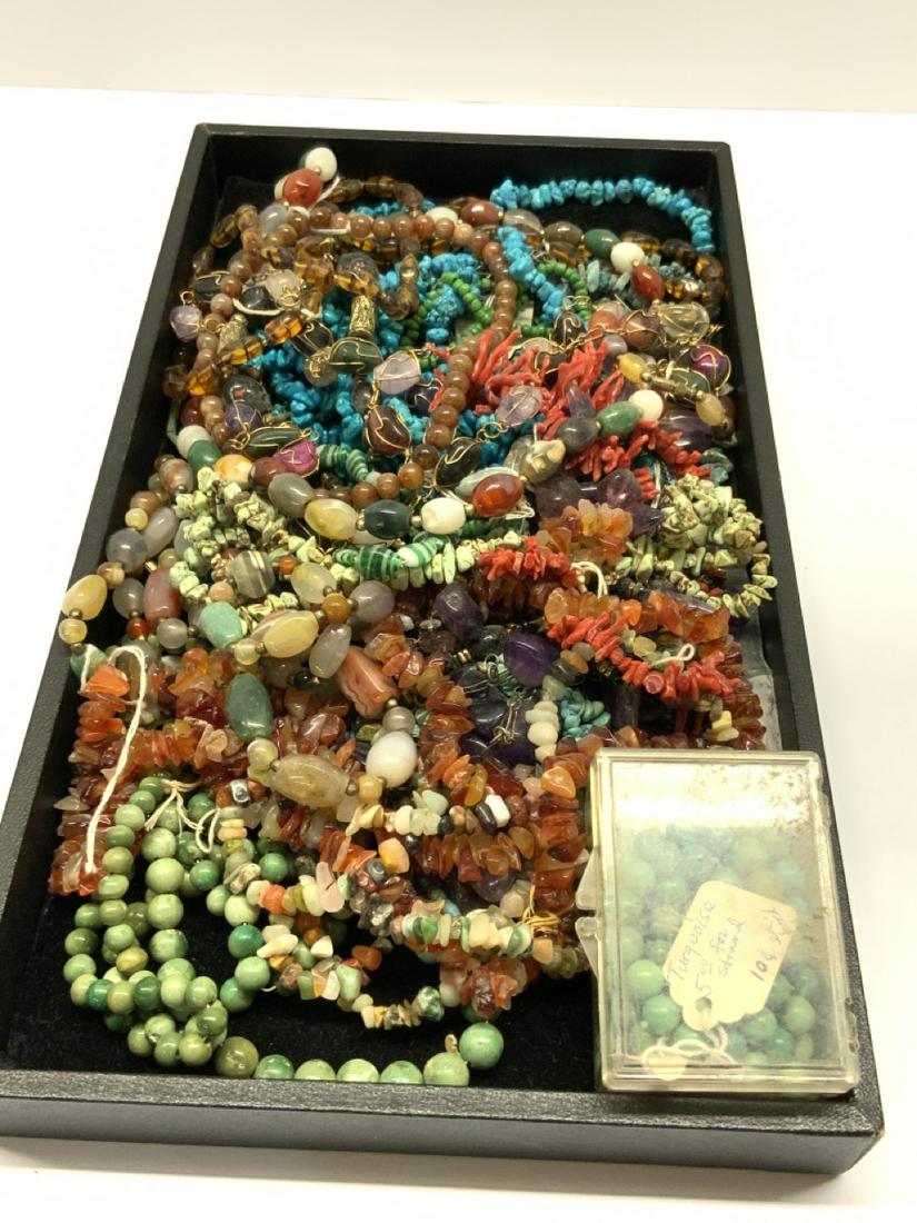 Estate Jewelry Lot: Estate jewelry lot, beads, turquoise and amethyst, carnelian etc.