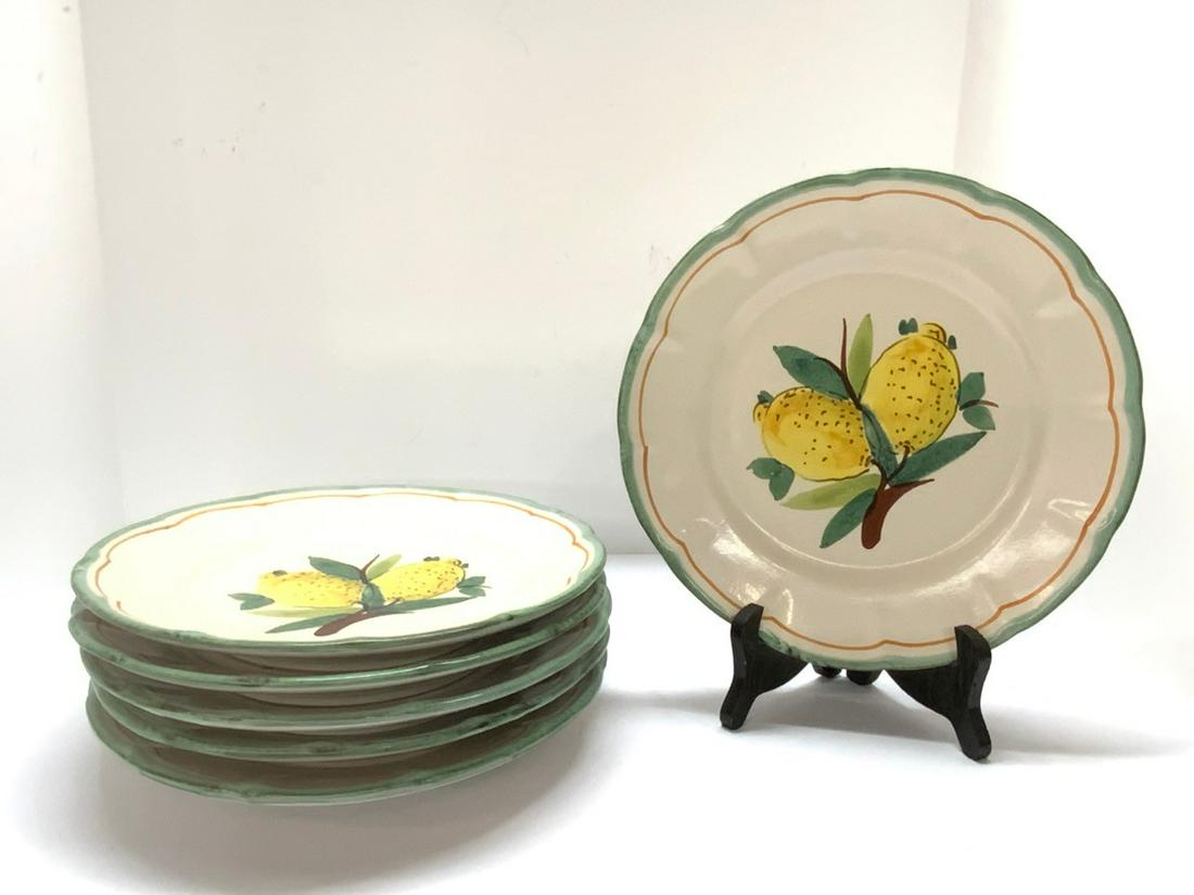 Set of Six (6) Solimene Vietri Italian Dinner Plates (1 of 5)