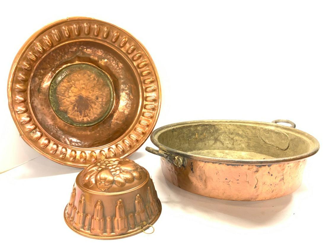 Antique Copper Cookware Lot (1 of 5)