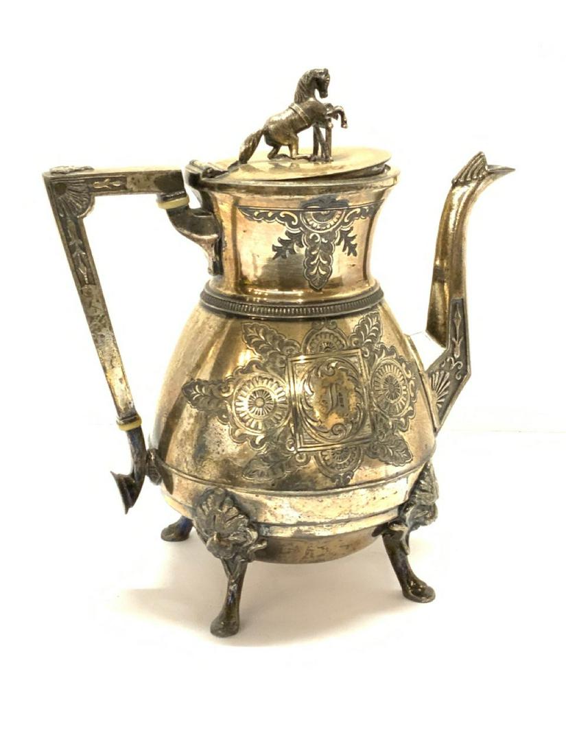 Highly Ornate Victorian Equestrian Teapot (1 of 3)