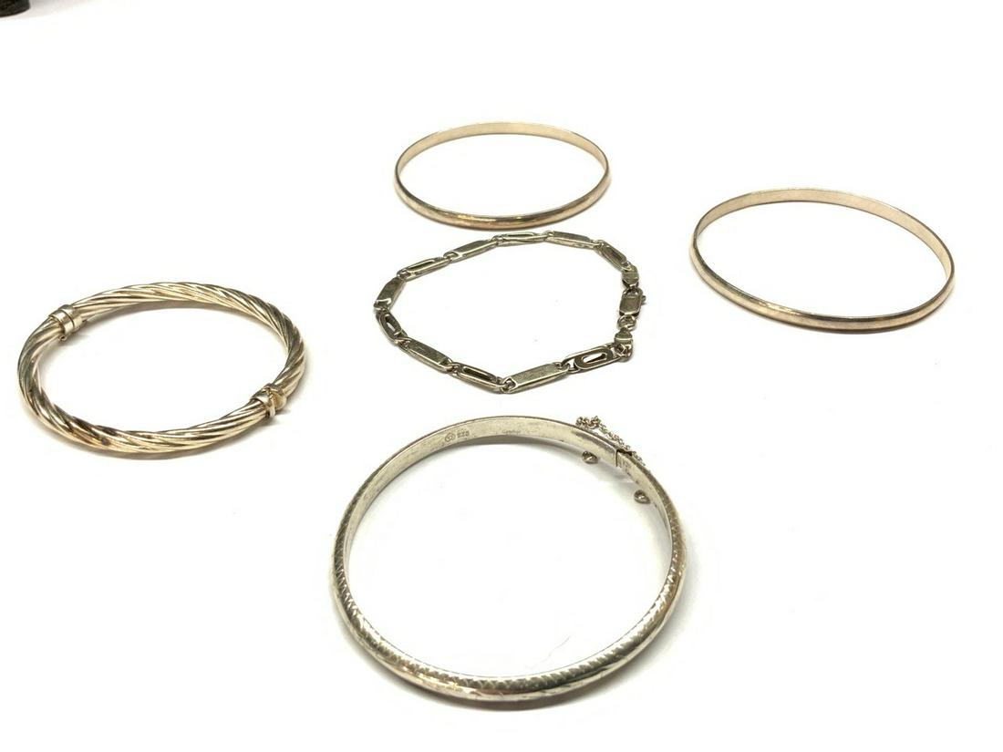 Five (5) Piece Sterling & Alpaca Bracelets (1 of 8)