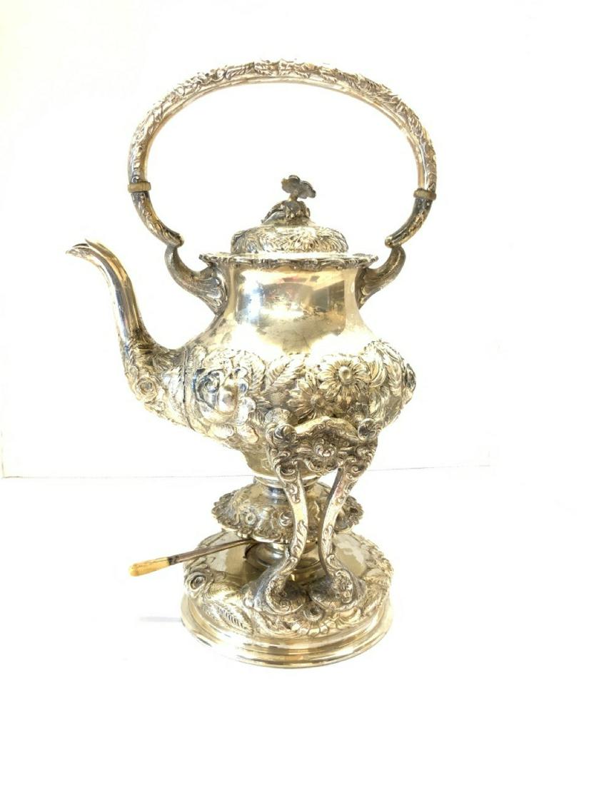 Rare STIEFF Sterling Silver Rose Repousse Kettle & (1 of 8)