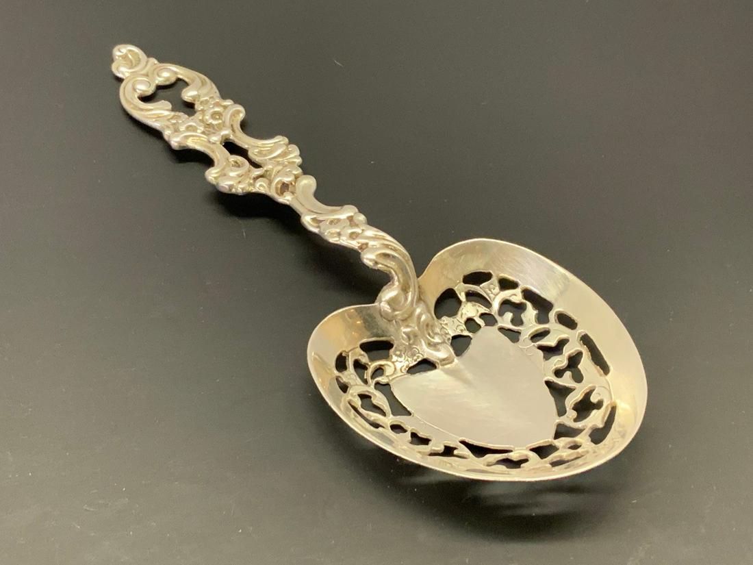 Sterling Silver Heart Shaped Open Work Spoon (1 of 4)