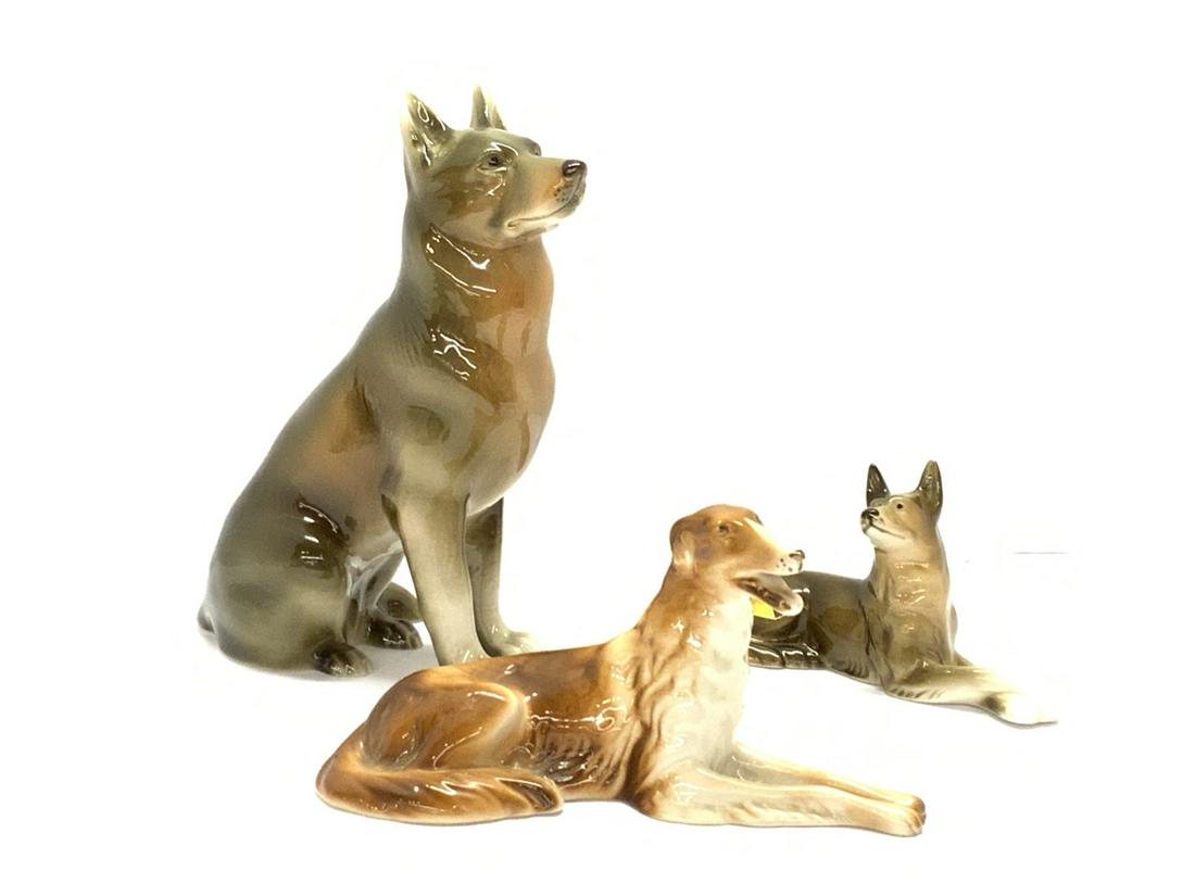 Three (3) Royal Dux Porcelain Dog Figurines (1 of 5)