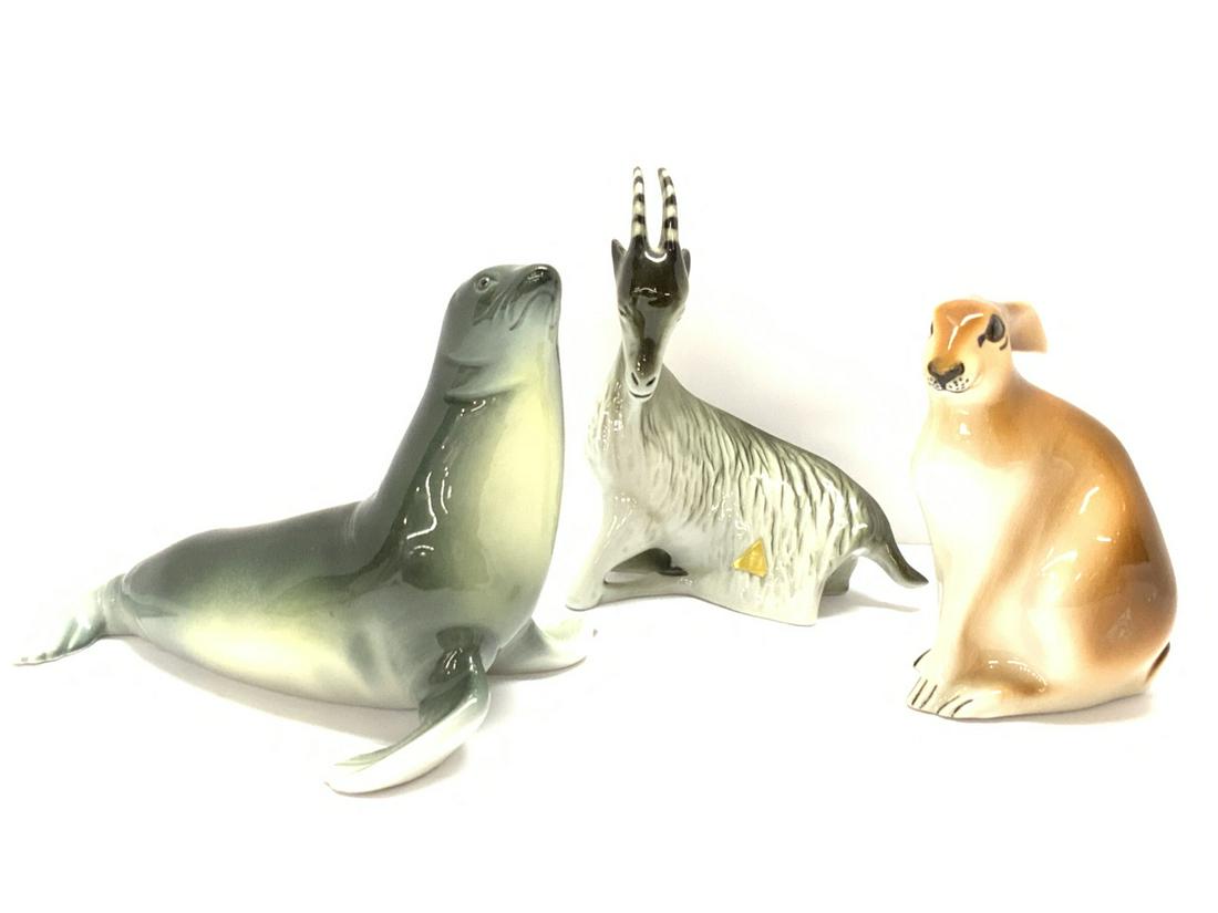 Three (3) Royal Dux Animal Figurines (1 of 5)