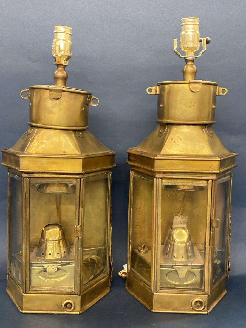 A Pair, Vintage Brass Ship Lanterns (1 of 7)
