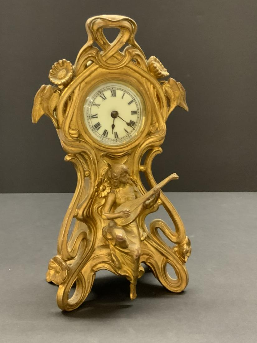 Ansonia Art Nouveau Figural Bronze Clock (1 of 4)