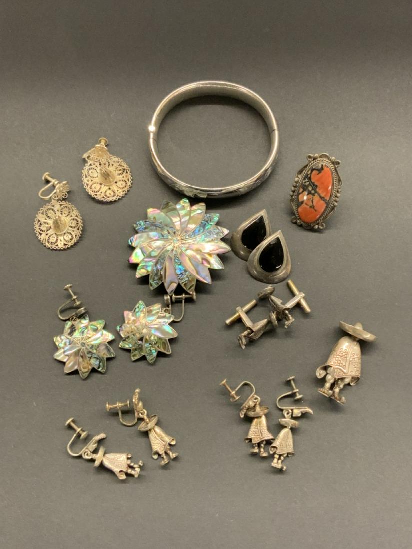 Vintage Mexican Estate Sterling Jewelry Lot (1 of 7)