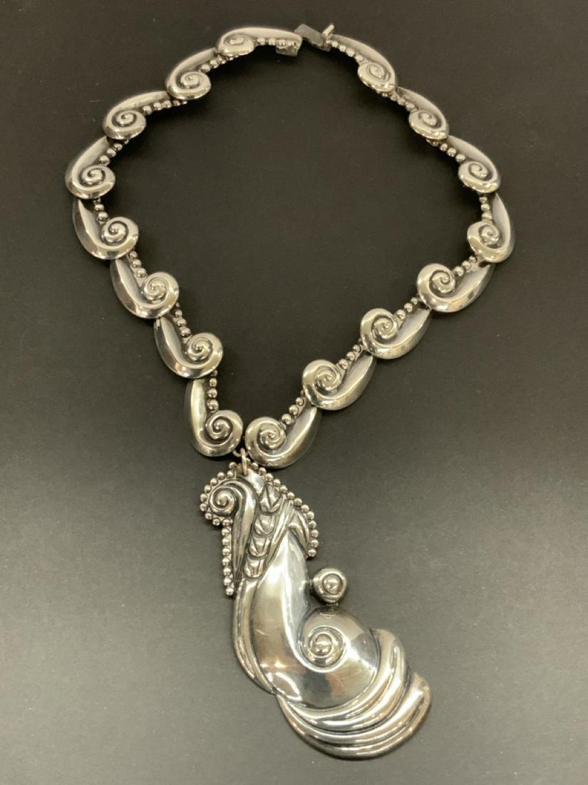 Hilario Lopez Taxco Mexico Sterling Silver Necklace (1 of 5)