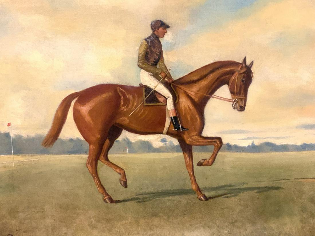 Unattributed 19th c. Horse And Rider Painting (1 of 8)