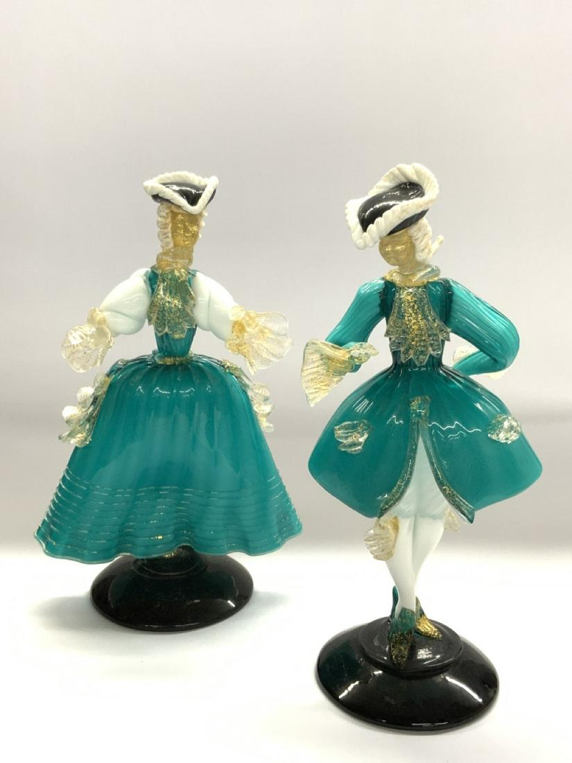 Pair of Murano Glass Figurines w/ Gold Fleck (1 of 5)