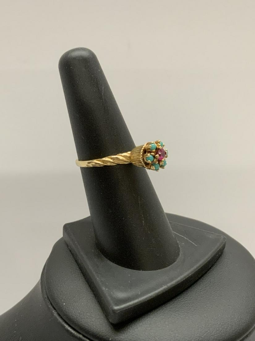 Ruby & Turquoise Vintage Cocktail Ring (1 of 5)