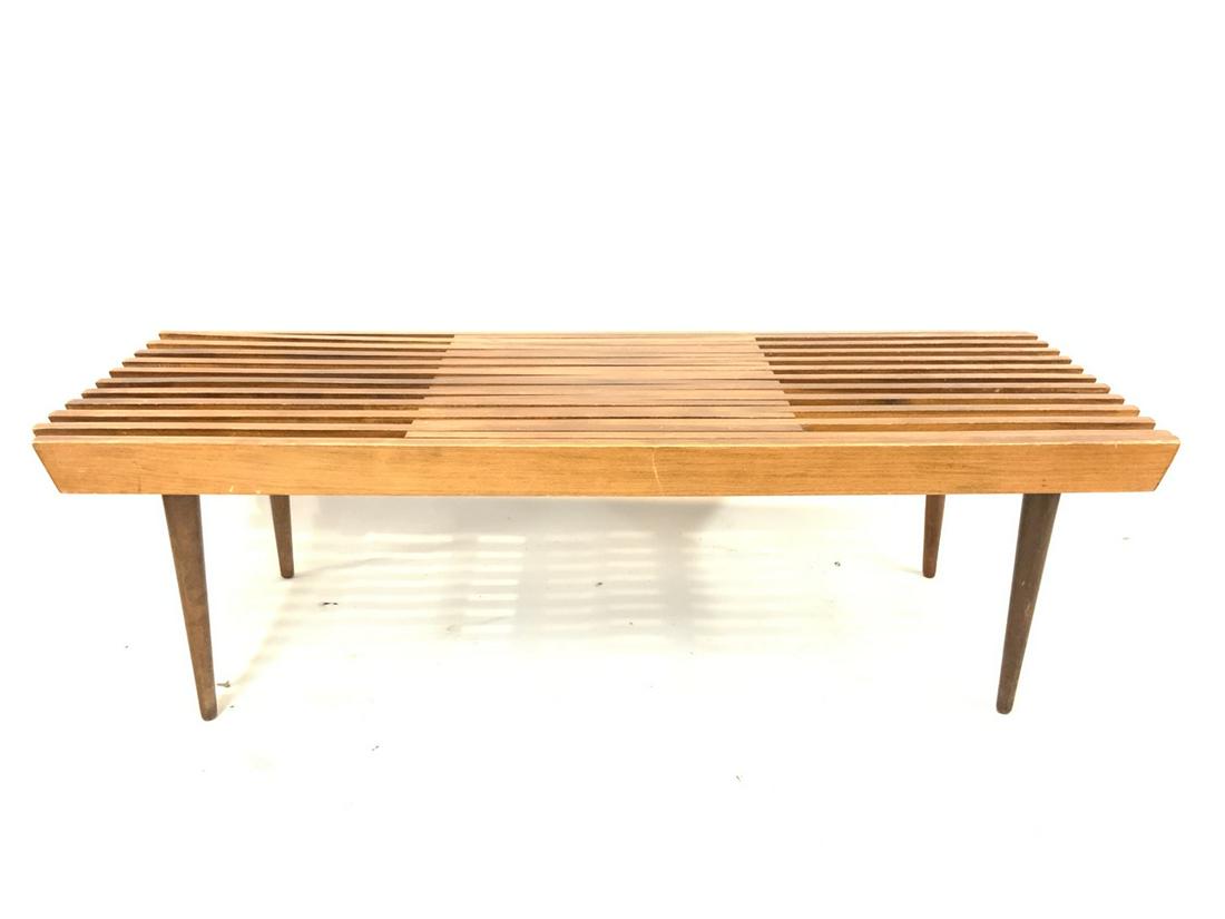 Mid-Century Modern Extendable Slatted Coffee Table (1 of 4)