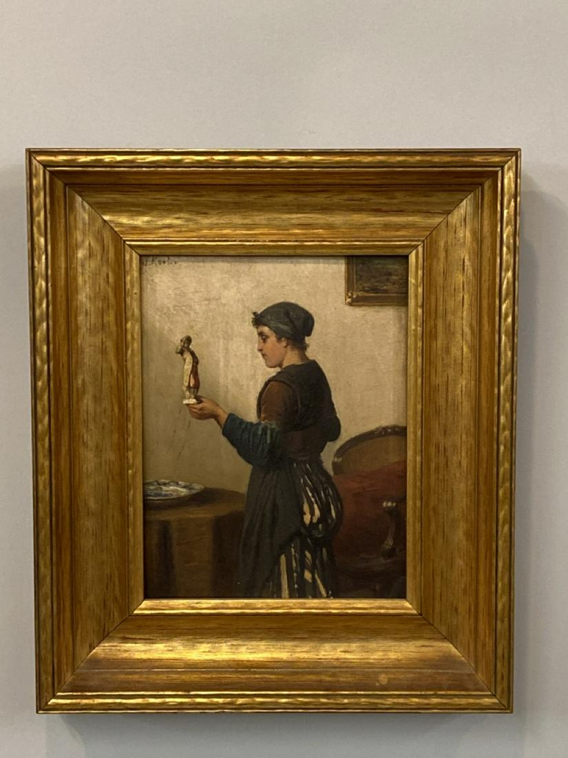 S. Kool Signed Oil Painting , Amsterdam Interior (1 of 4)