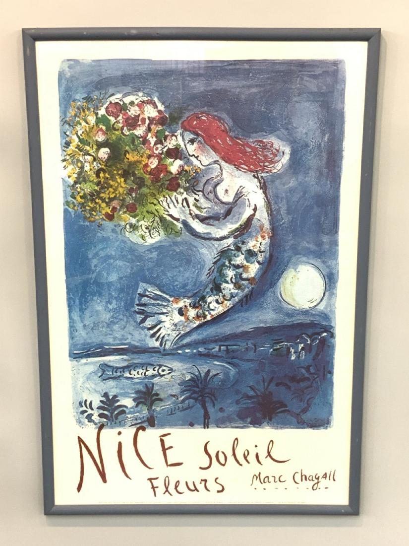 Marc Chagall Signed "Nice Soleil Fleurs" Lithograph Print (1 of 6)