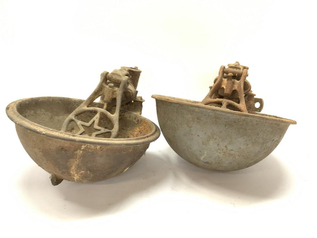 Pair of Antique Cow Troughs: Pair of Antique Cow Troughs Dimensions: 14" x 10" x 8"