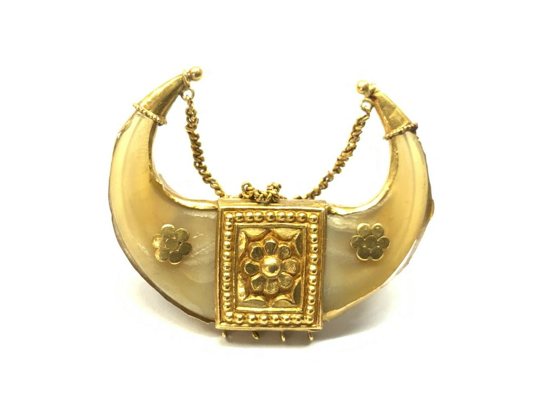 18K Etruscan Tiger Claw Brooch/Pin (1 of 4)