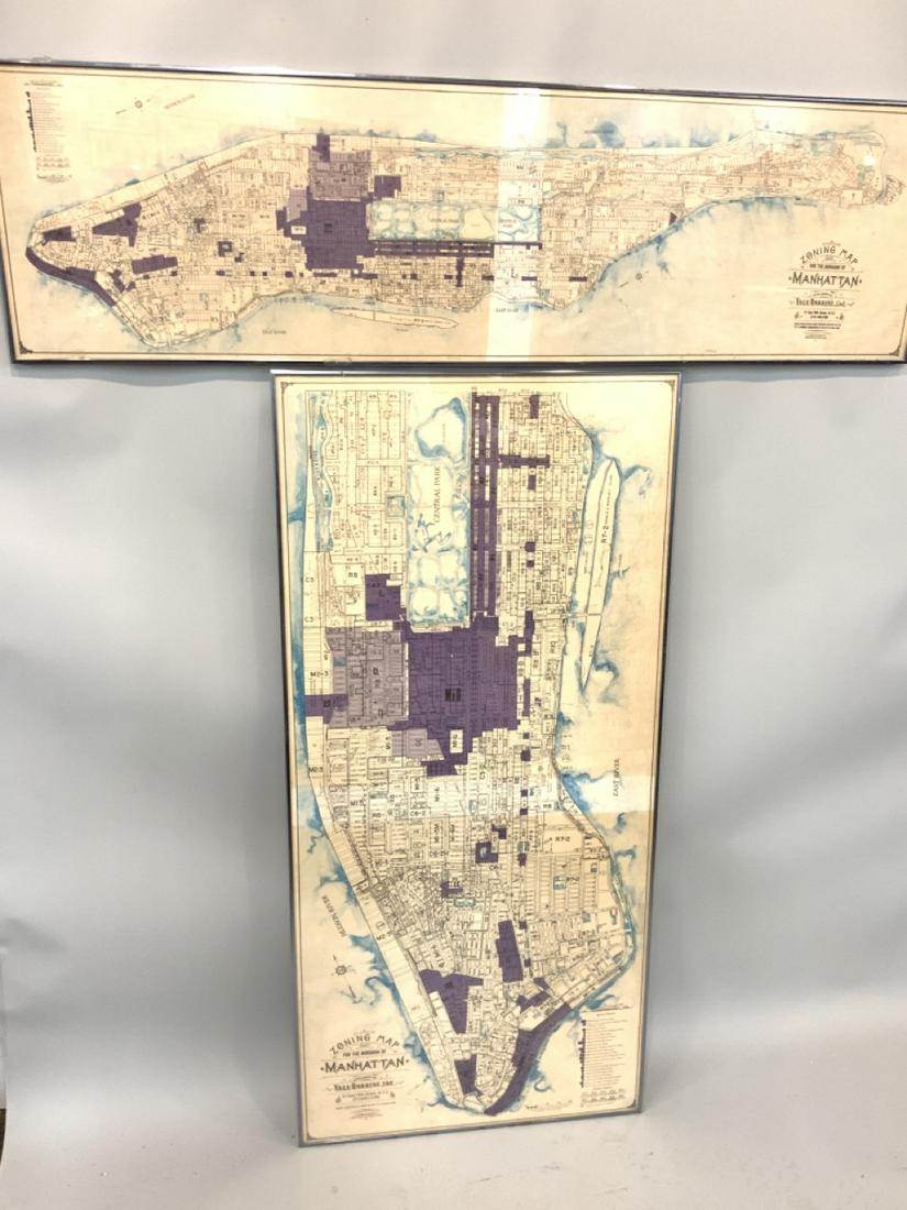 Two (2) Piece City Of Manhattan Zoning Maps: Two (2) Piece City Of Manhattan Zoning Maps.Yale Robbins New York City Dated 1988Dimensions: 57 1/2” x 27” and 16” x 57 1/2”