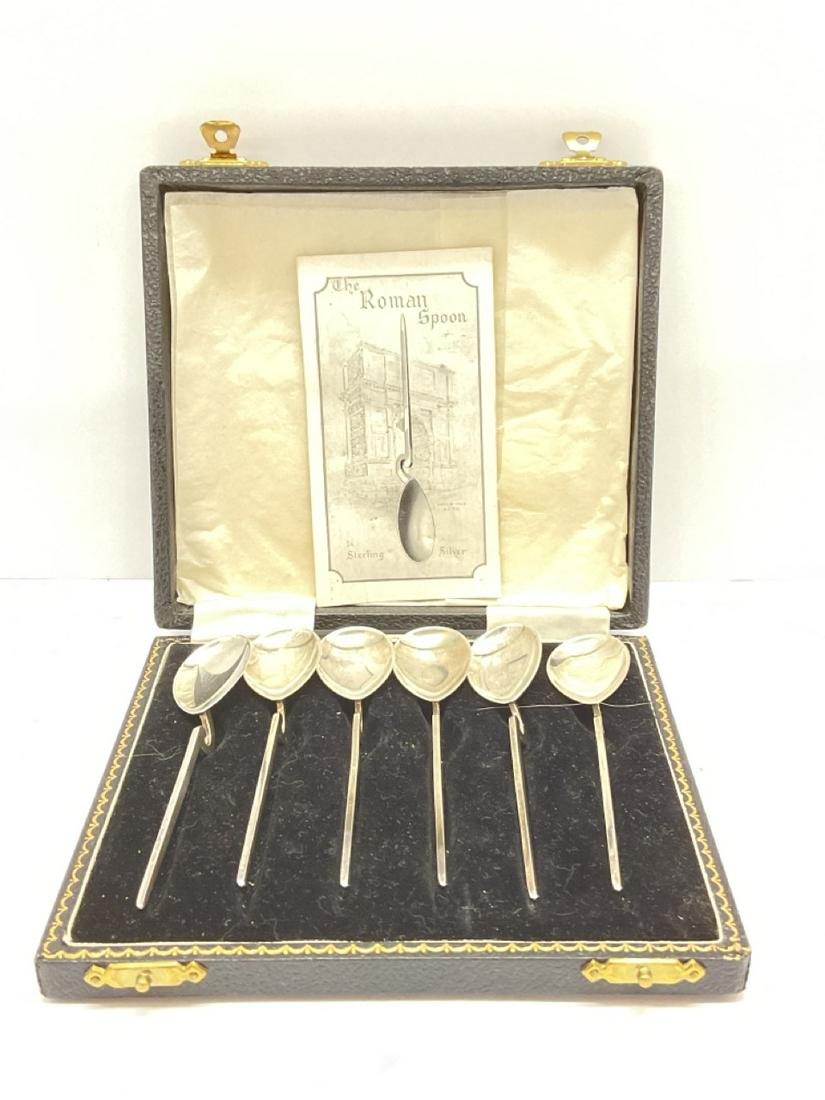 Set of Six Italian Sterling Silver Spoons: " The Roman Spoon" Six Italian Demitasse spoons, Sterling silver. Weight: 2.0 ozDimension: 4 1/8” long
