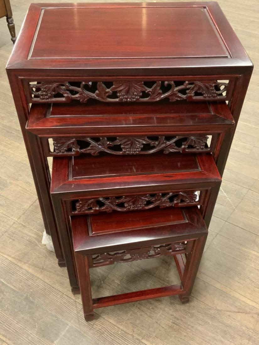 Chinese Rosewood Nesting Tables: Set of four (4) Chinese rosewood nesting tables.