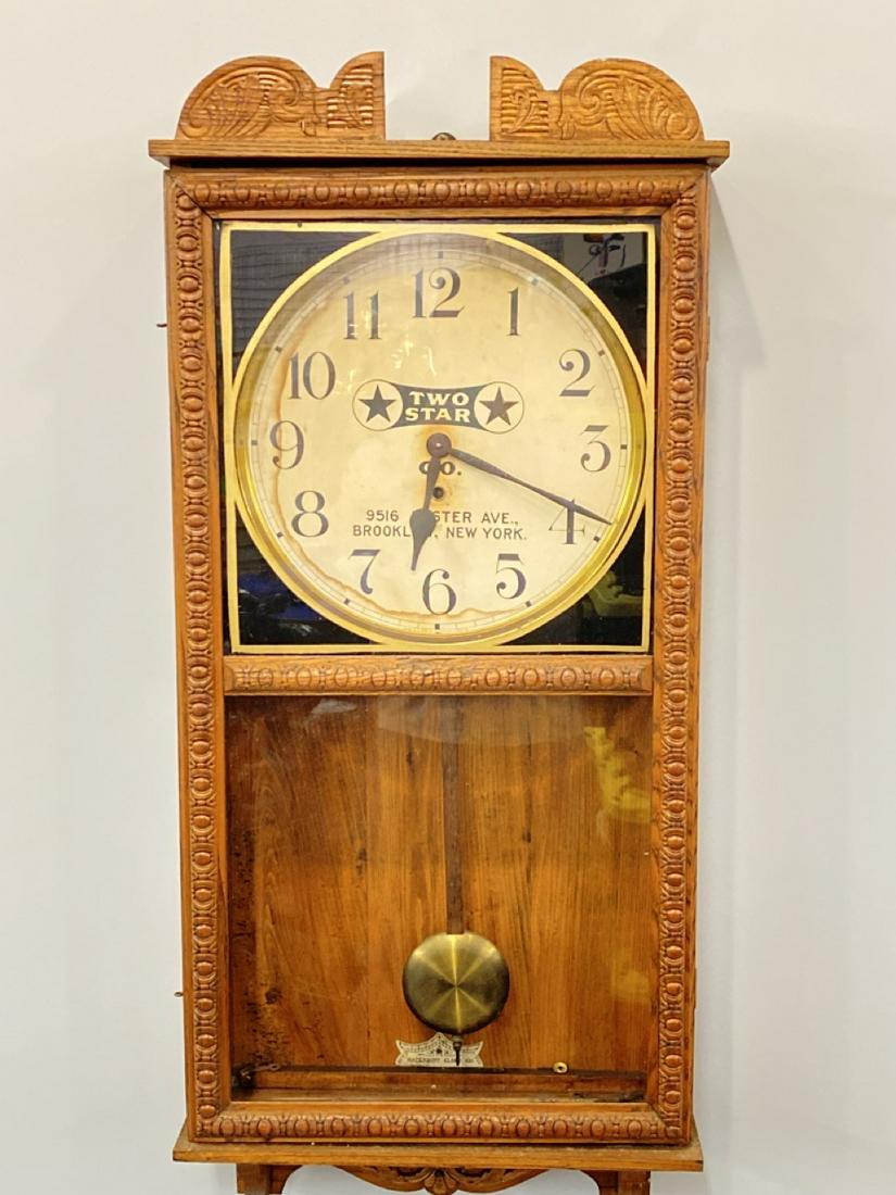 Waterbury Clock Co. Two Star Wall Clock: Waterbury Clock Co. Two Star Wall Clock Dimension: 36” x 16 1/4” x 5”