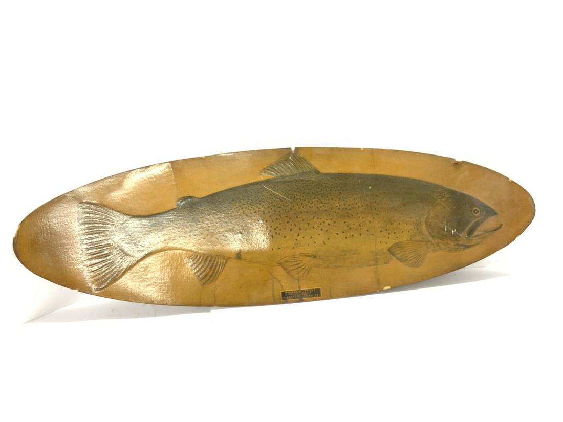 Rainbow Trout Advertising Mobile Sign by Wever Fly Co.: Vintage Weber Life Like Fly Company Stevens Point, Wisconsin. Advertising Fish Mobile. Dimensions: 25" length.