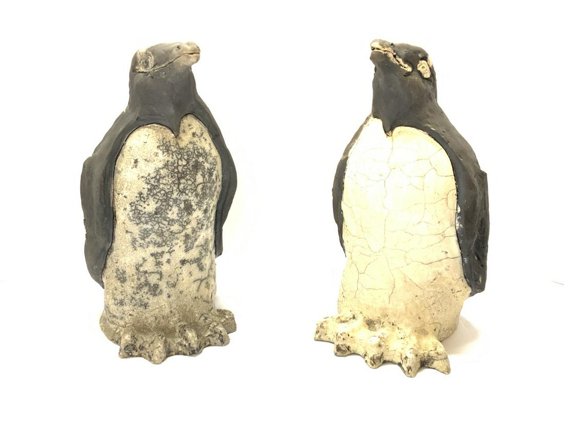Raku Pottery Penguins: Raku pottery penguinsDimensions: 11 1/2” (H)
