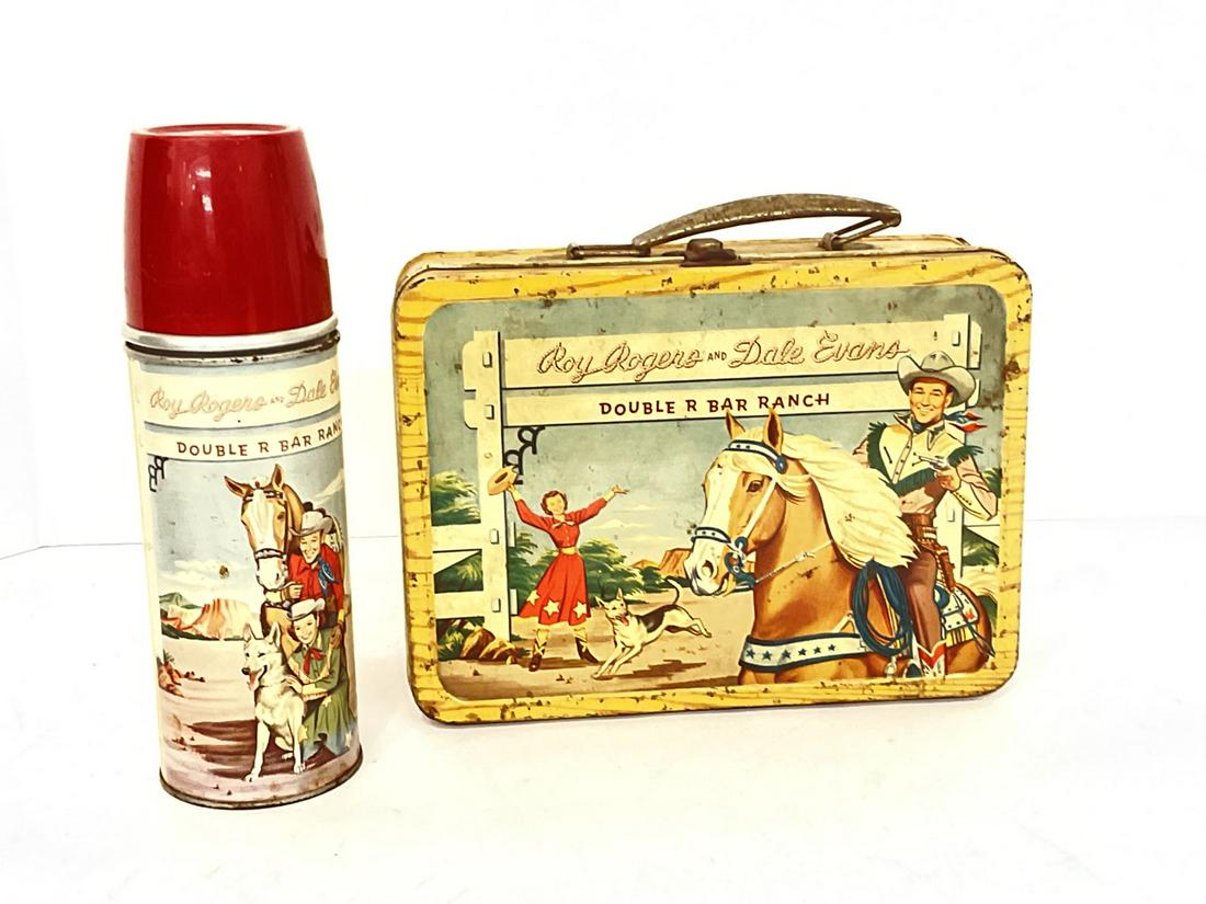 Roy Rogers & Dale Evans Double R Bar Ranch Lunchbox Thermos: Roy Rogers & Dale Evans Double Bar Ranch Lunchbox and Thermos.