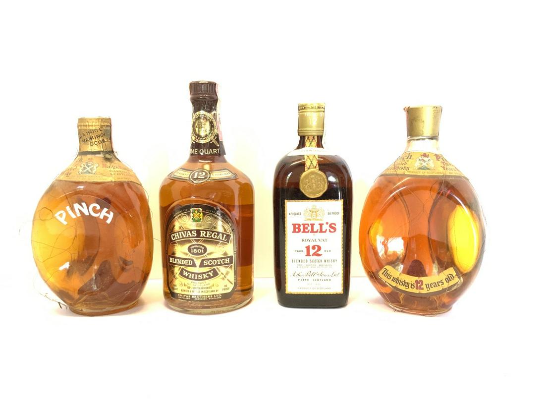 Collector Bottles Four (4) Qty Haig &Haig,Chivas Regal, and Bell’s: Collector Bottles Four (4) Qty Haig &Haig,Chivas Regal, and Bell’s. Sealed! Estate Found!Please note we will not ship this lot