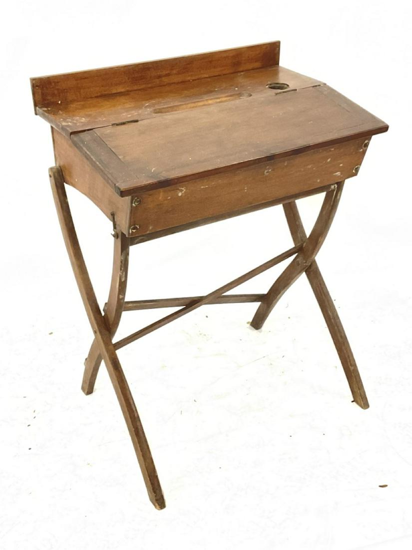 Antique Folding Campaign Desk: Antique folding campaign desk. Dimensions 31 1/2” x 26” x 17”