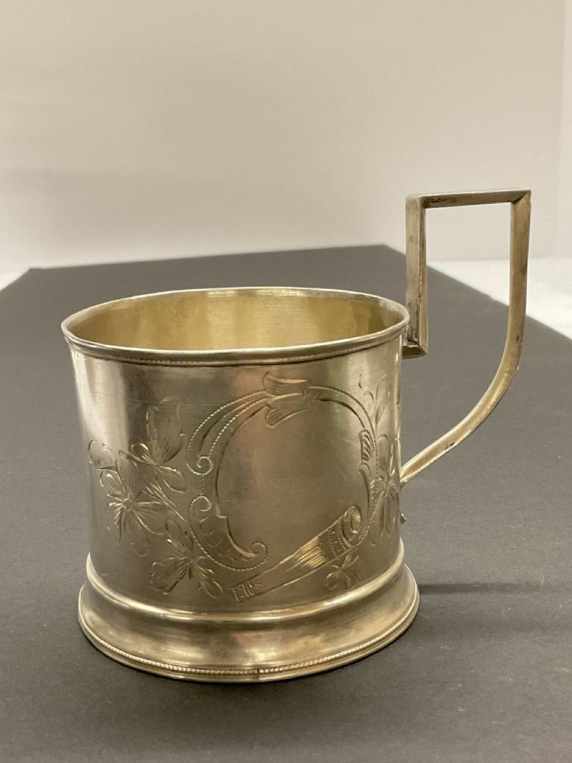 Imperial Antique Russian Silver Cup: A Russian silver cup. Dimensions 3 1/2” x 4 1/4” Total weight: 2.680 Hallmarks. 84 See photograph preview.