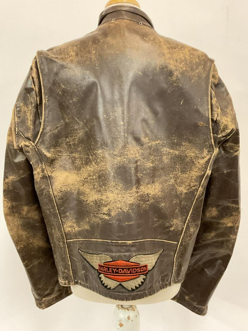 Harley Davidson Leather Jacket: Vintage Harley Davidson Leather Jacket. Average medium size. Patch is original to jacket. No other markings found. 1940's era.