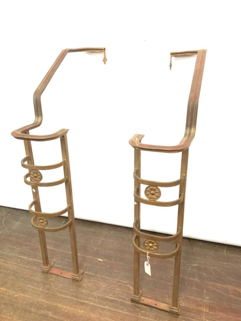 A Pair, Iron Stair Railings: Dimensions: 49 3/4" length