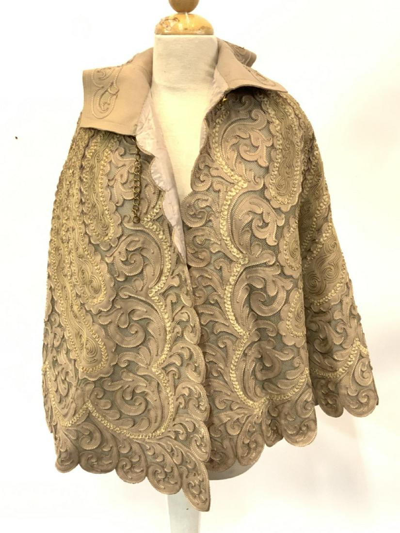 Heavily Embroidered Victorian Cloak: Heavily embroidered Victorian era cloak.