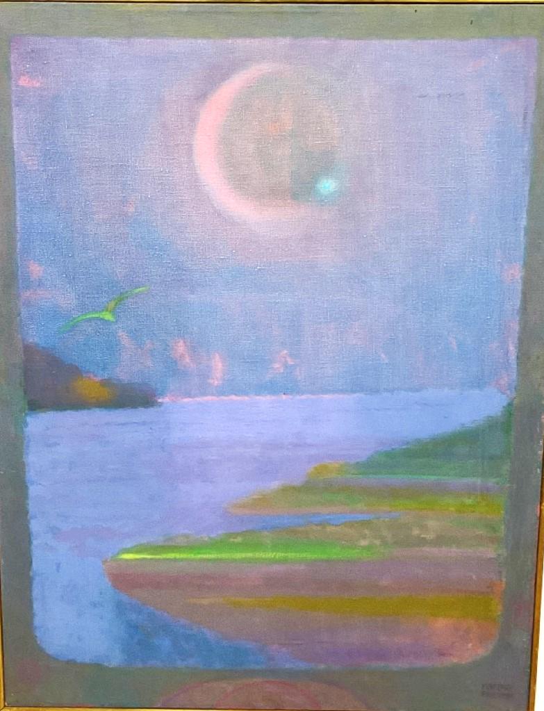 Martin Friedman (1896-1980) Oil on Canvas, Pink Sunset: Martin Friedman Hungarian, Provincetown, Mass, Brooklyn b.1896- d.1980).Titled: Pink Sunset. Oil on canvas. Signed.Dimensions: 44" X 34" Provenance: Estate Of Arnold Friedman by descent.