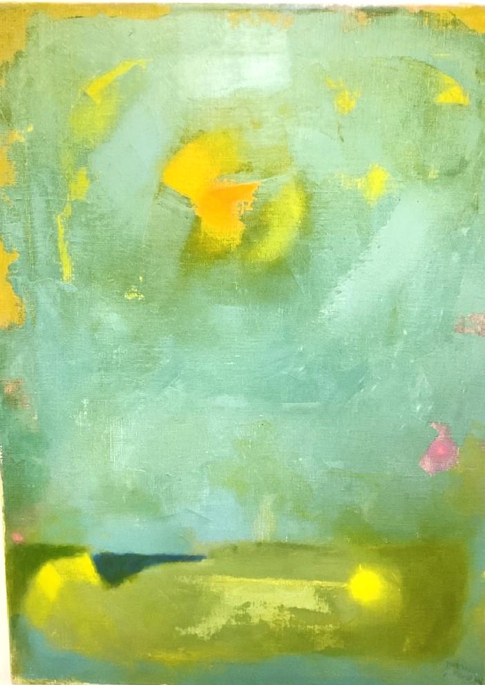 Martin Friedman “Orange Sun” Oil on canvas  Signed lower right and on reverse. (1 of 4)