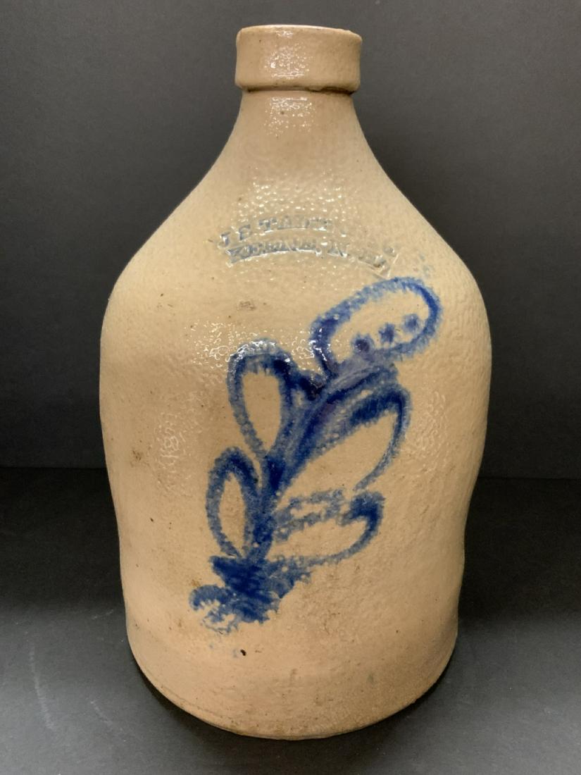 J.S. Taft Keene N.H. 1 Gallon Stoneware Jug w/ Blue Decoration (1 of 7)