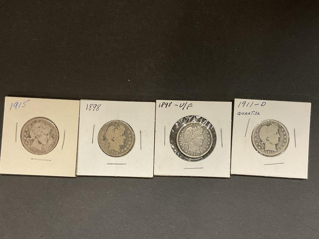 Four (4) Carded Barber Quarters (1 of 3)