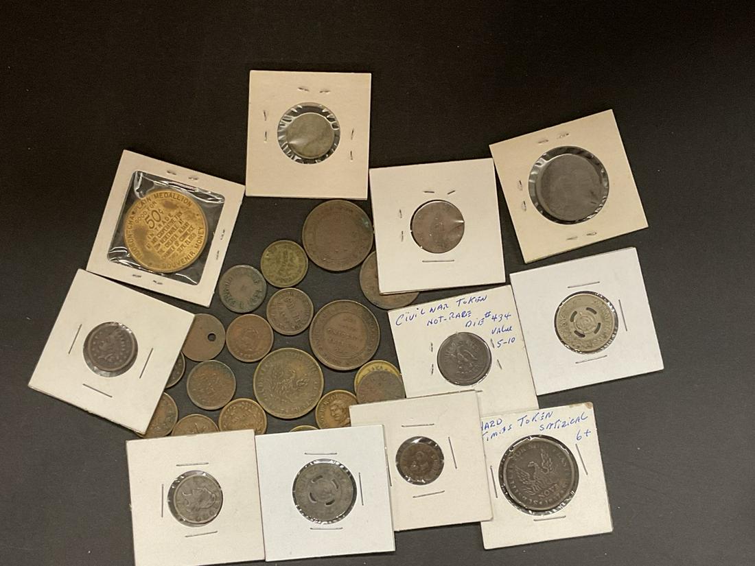 Thirty (30) Assorted U.S. Tokens, 19th Century (1 of 6)