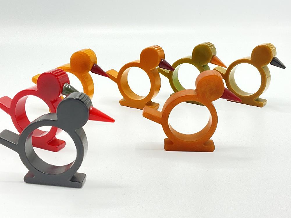 Seven (7) Bakelite Bird Napkin Rings (1 of 4)